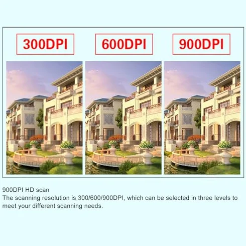 Przenośny Skaner, Ręczny Skaner Obrazów 900 DPI z torbą do Przechowywania, Różdżka Skanująca Skaner Fotograficzny do Dokumentów A4 Zdjęcia Strony Teksty (BLACK)