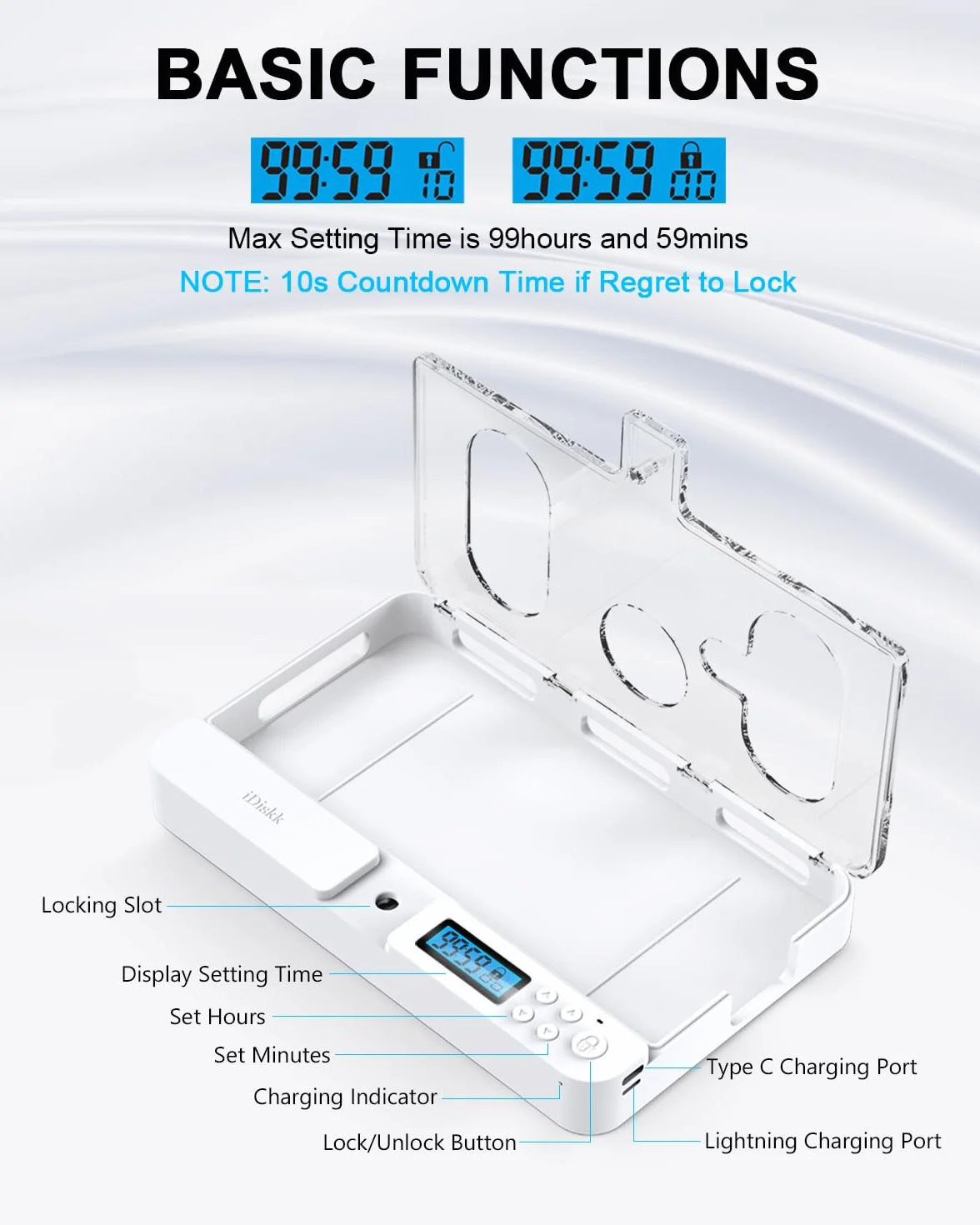 iDiskk Timer telefoniczny ABS do iPhone Android