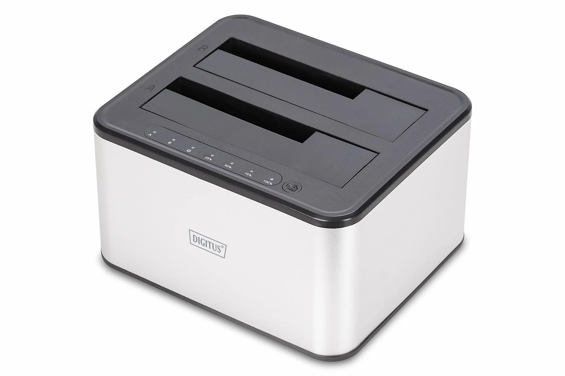 DIGITUS DA-71540-2 - Stacja dokująca z dwoma dyskami twardymi SATA - USB 3.0 - dla dysków SSD i twardych 2,5„/3,5” - SATA 3 - z funkcją klonowania - Plug & Play - Szary