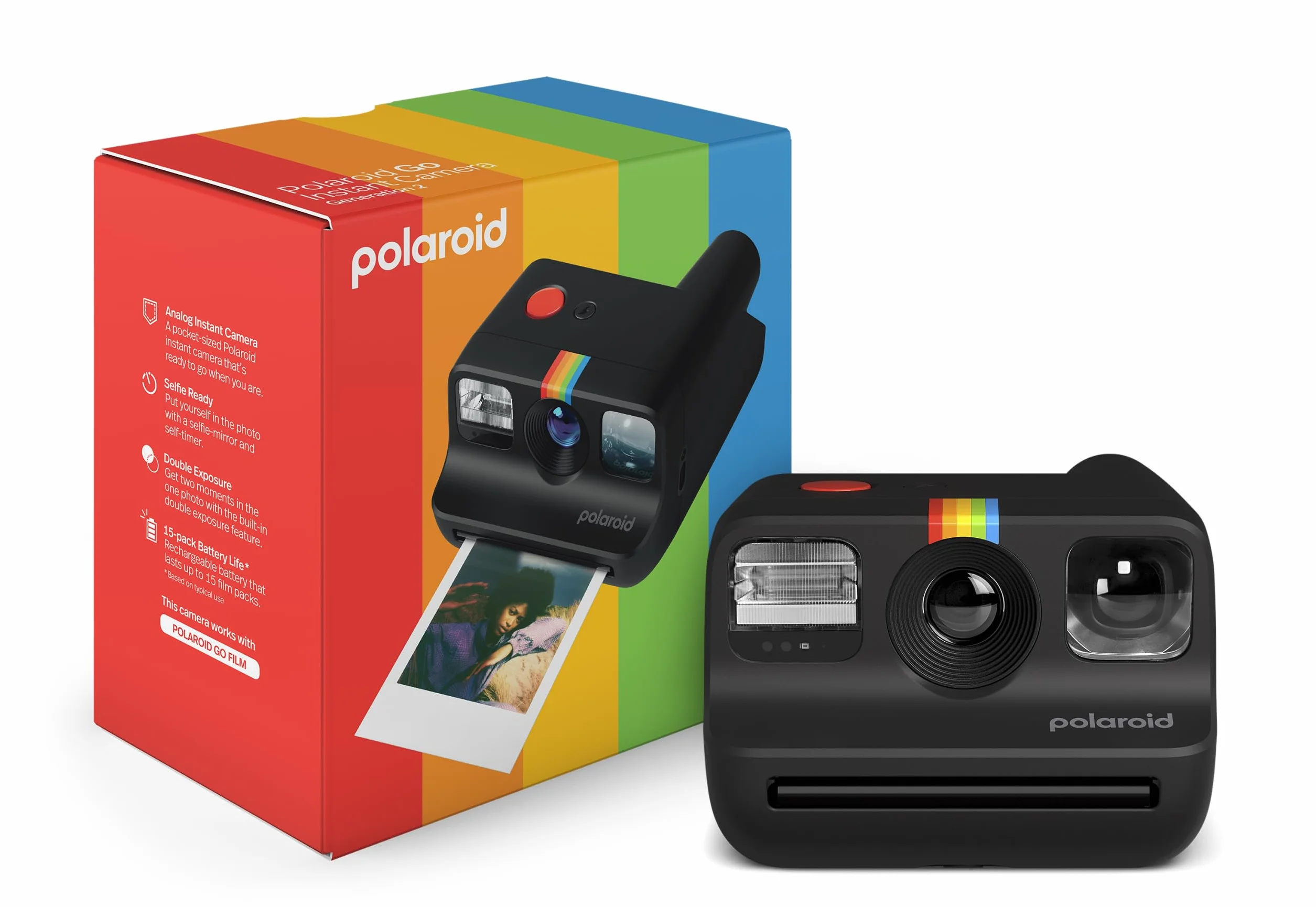 Polaroid Go Gen2 9096 Aparat Fotograficzny, Czarny, 15 Wkładów