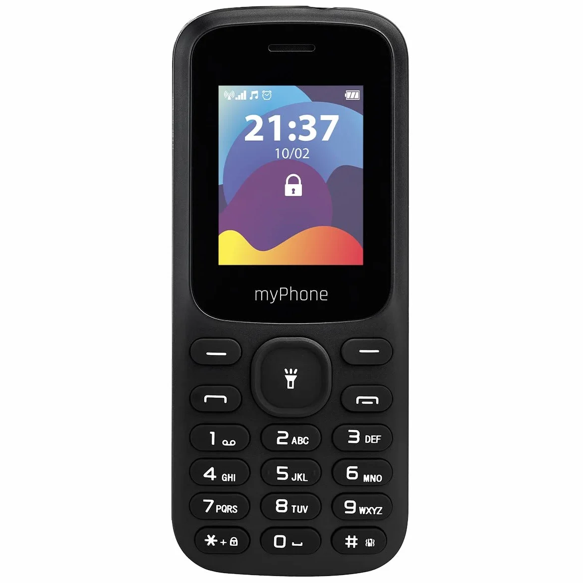 MP myPhone Fusion, telefon klawiszowy, duże klawisze, kolorowy wyświetlacz 1,77”, bateria 600 mAh, latarka, radio, mp3, dual sim, bluetooth, telefon dla seniora, podświetlone klawisze, czarny