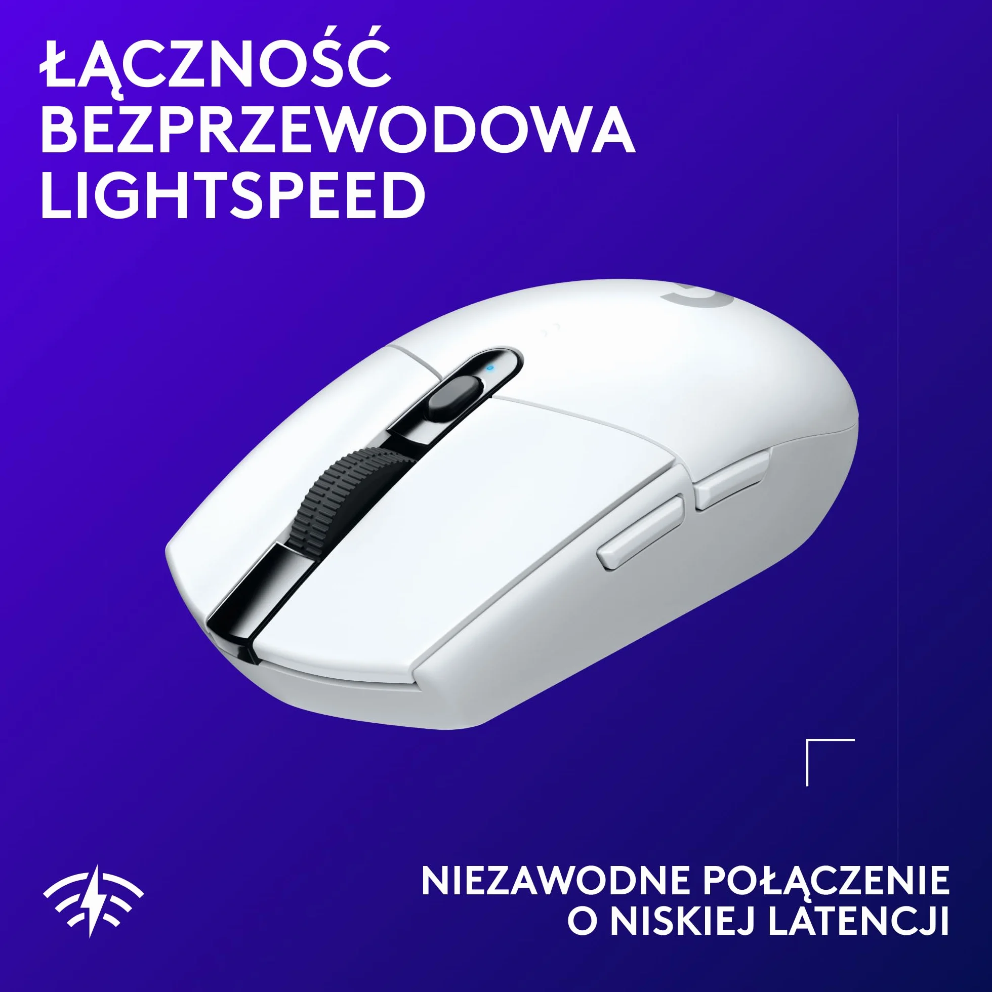 Logitech G G305 LIGHTSPEED, bezprzewodowa mysz do gier, czujnik HERO 12K, 12 000 DPI, lekka, 6 programowalnych przycisków, żywotność baterii 250 h, pamięć wbudowana, PC/Mac - Biały