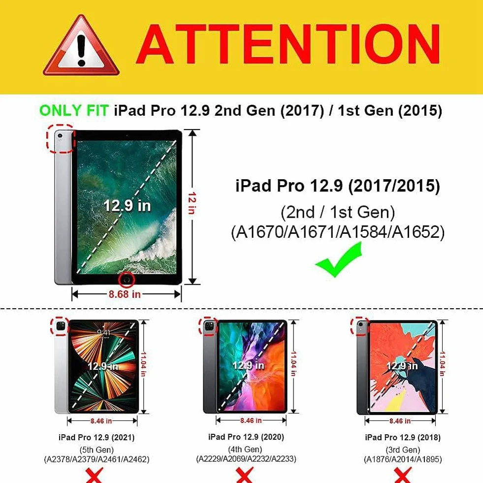 FOGARI Klawiatura do iPada Pro 12.9 2017/2015 1/2 generacji, AZERTY, czarna