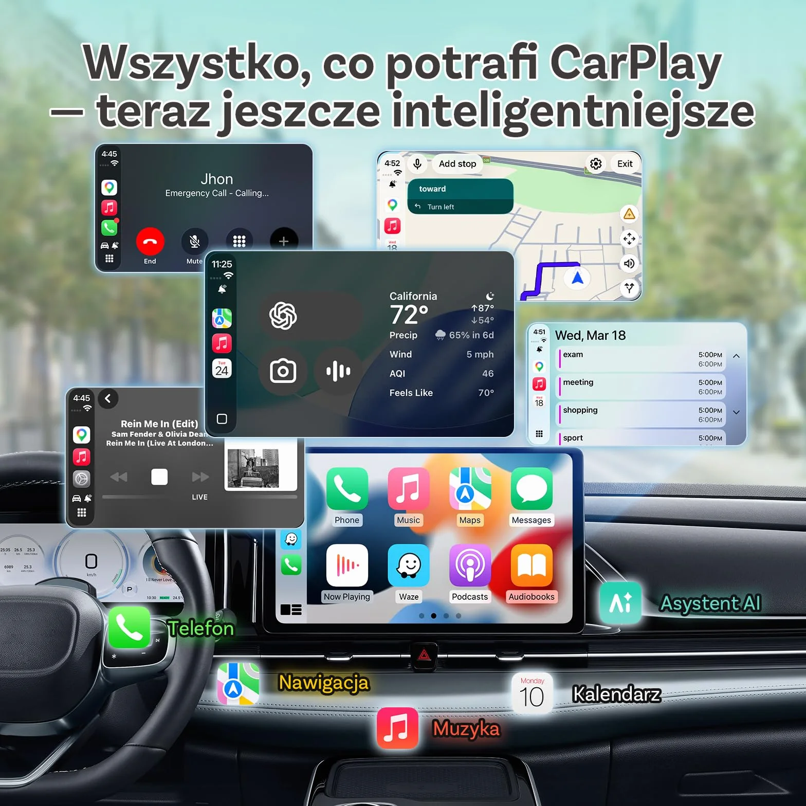 (2026 Ulepszona) OTTOCAST Bezprzewodowy Adapter CarPlay i Android Auto 2 w 1, Ottocast Mini Slim dla iOS 10+ i Android 11+, Wielu Użytkowników, Plug & Play, Szybkie Połączenie
