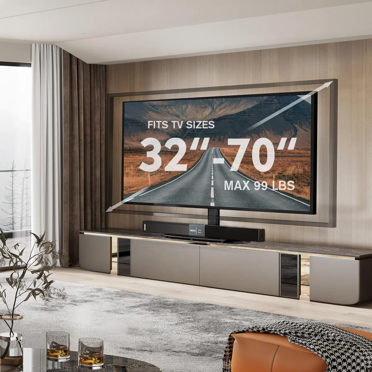 Stojak na telewizory LCD/LED/plazmowe od 32 do 70 cali obrotowa regulacja wysokości