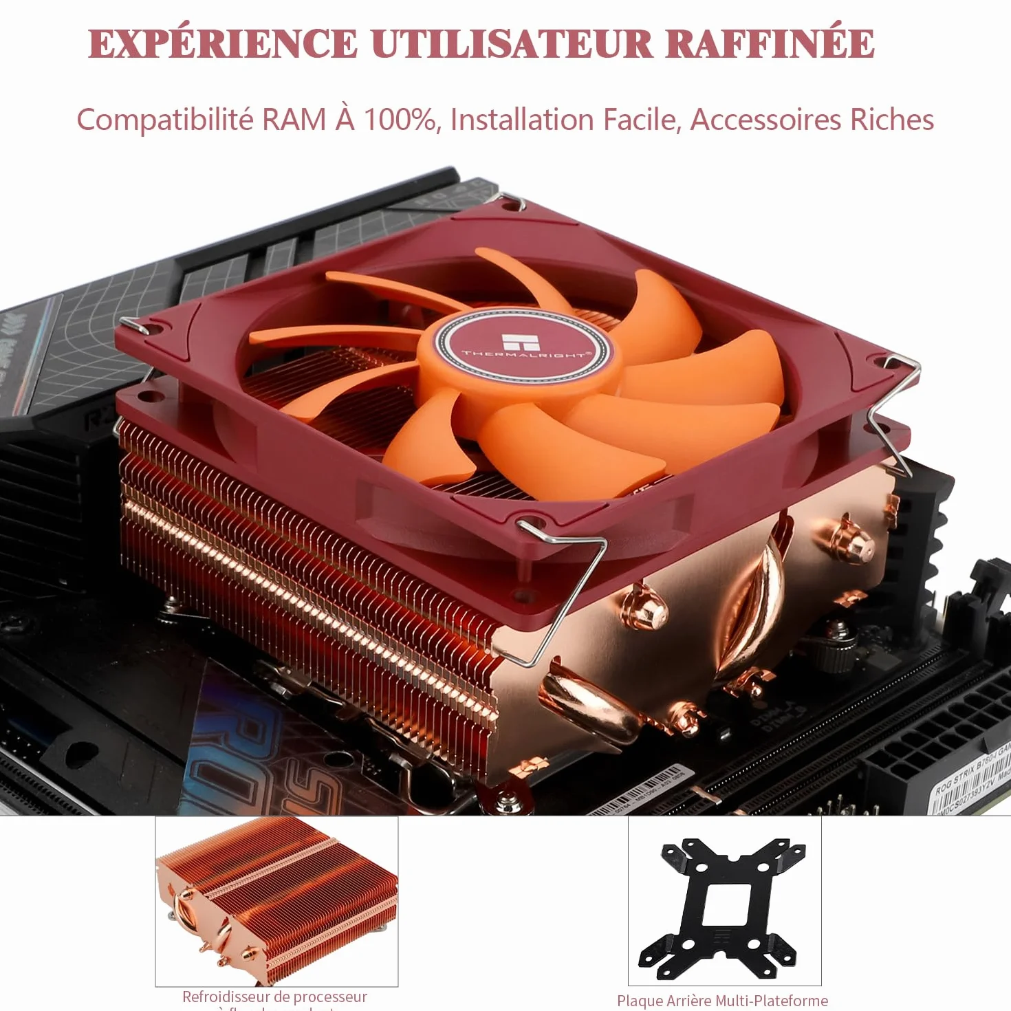 TR AXP90-X53 Chłodnica powietrza do procesora ITX 53 mm PWM TL-9015R AGHP AMD AM4 AM5 Intel 1700/1150/1151/1155/1156/1200 czysta Miedź