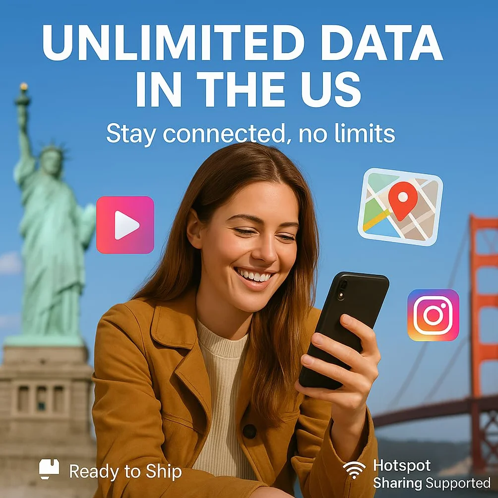 Karta SIM T-Mobile | Nielimitowane dane 5G/4G w USA + 5 GB w Kanadzie i Meksyku | Nielimitowane rozmowy i SMS-y między USA, Kanadą i Meksykiem (21 dni) | Doładowywalna!