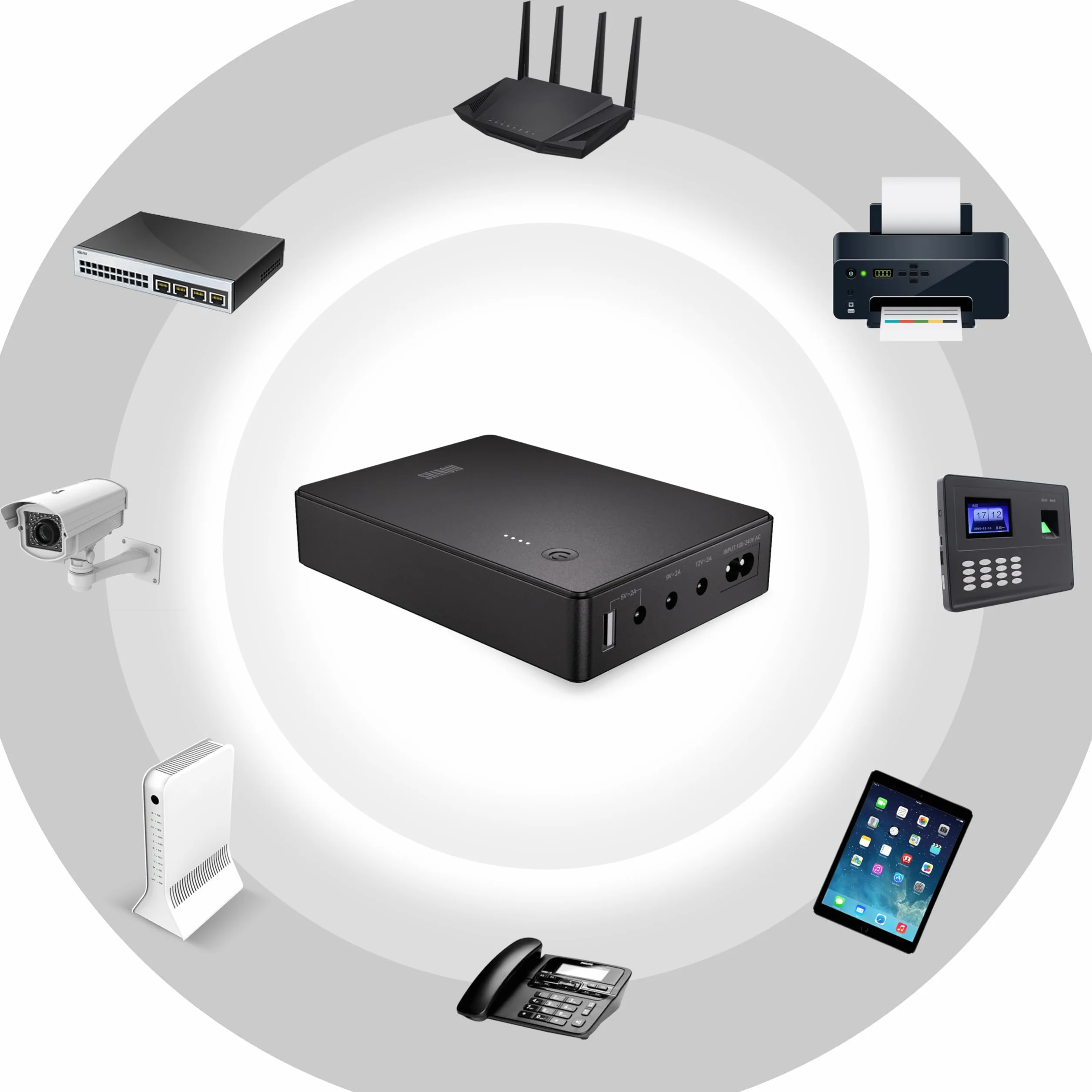 Mini UPS Nieprzerwany zasilacz UPS 37Wh AC USB 5V 9V 12V 2A dla routera modemu kamery