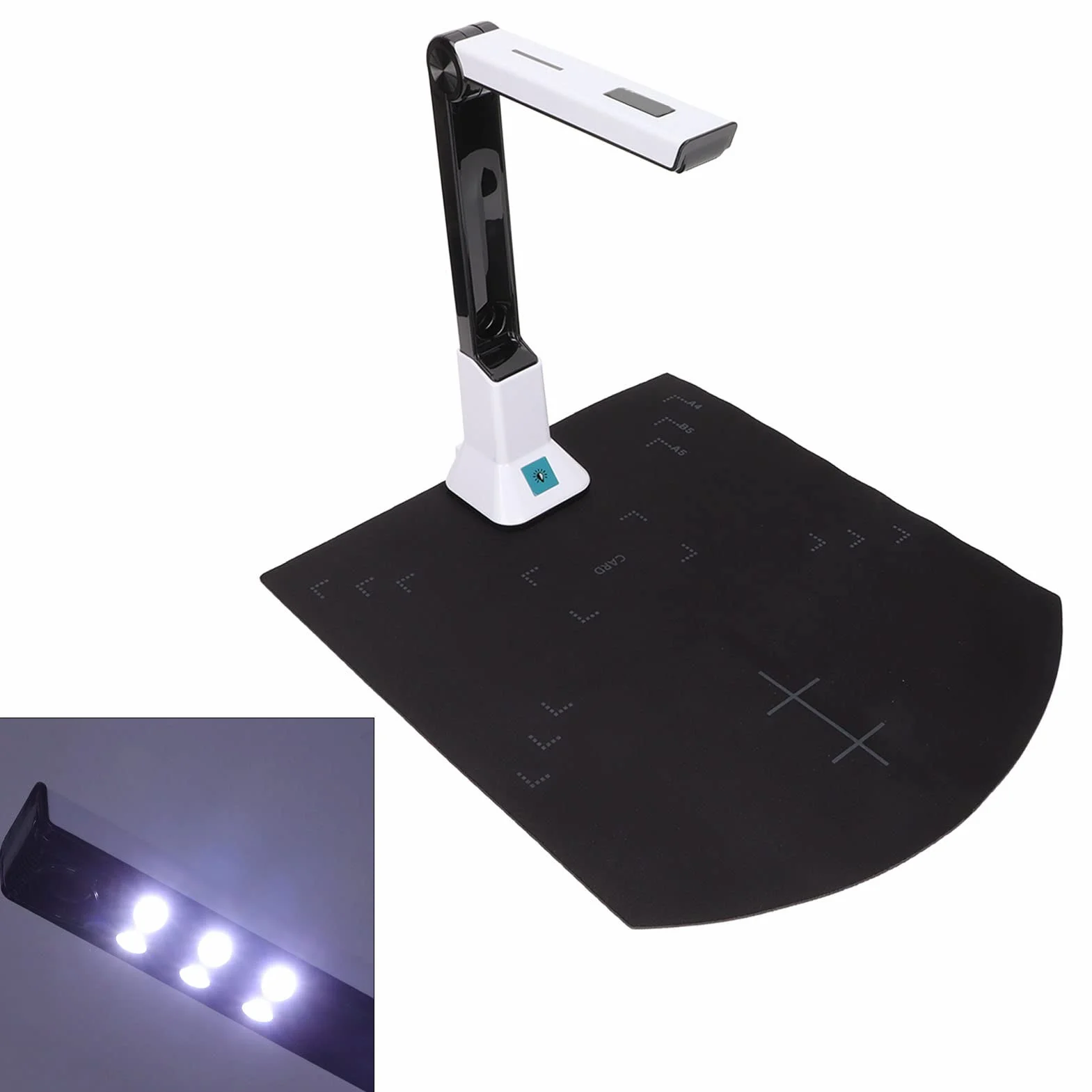Wizualizator USB 8MP/kamera Dokumentacyjna, Skaner Dokumentów Formatu, Wielojęzyczny Skaner Dokumentów OCR, do Zdalnego Uczenia Się z Zoomem, OBS i Teams, dla