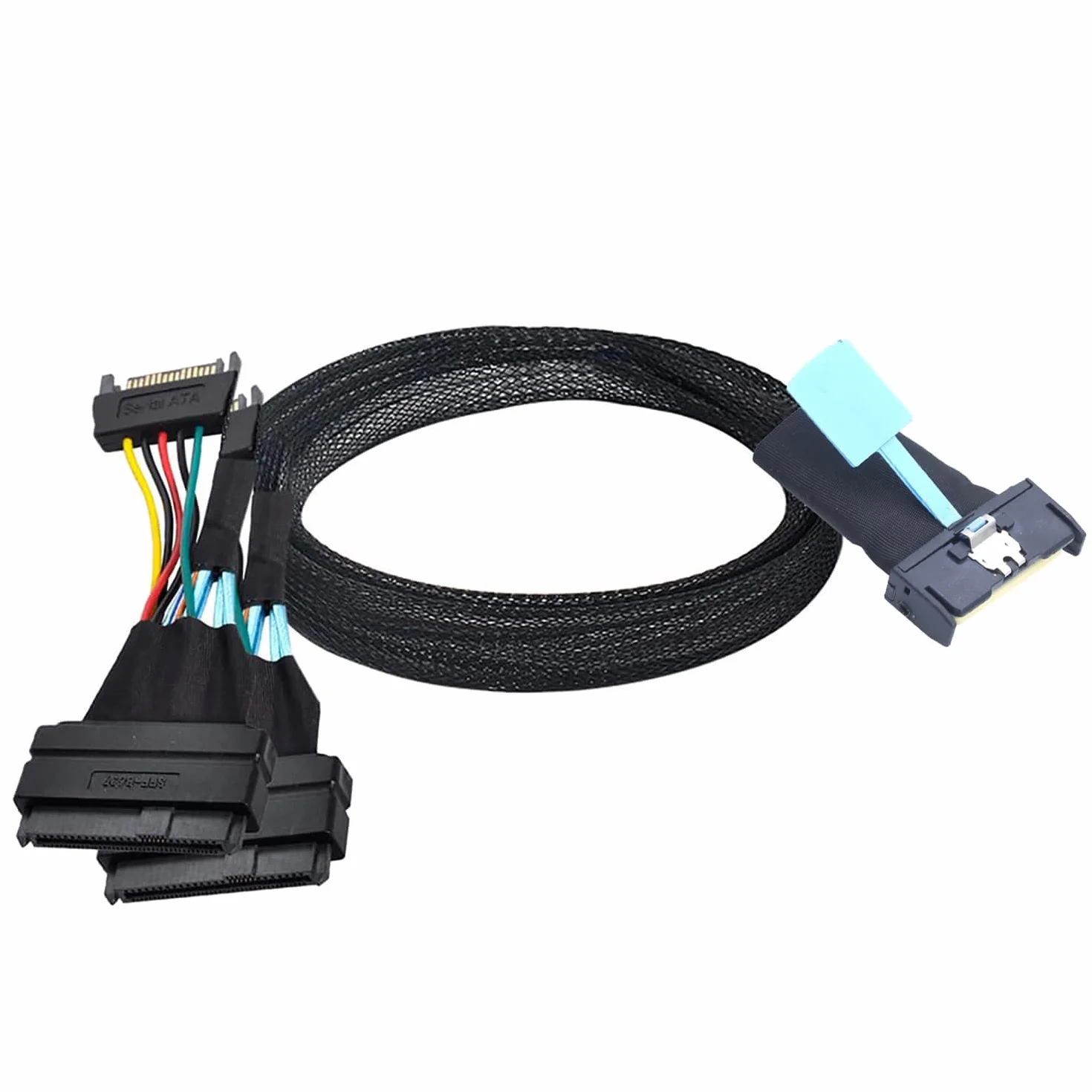 PCIE Gen 5.0 Slimline SAS MCIO 8i 8X 74P do 2XSFF 8639+15P kable połączeń danych z serwerem (0,5 m)