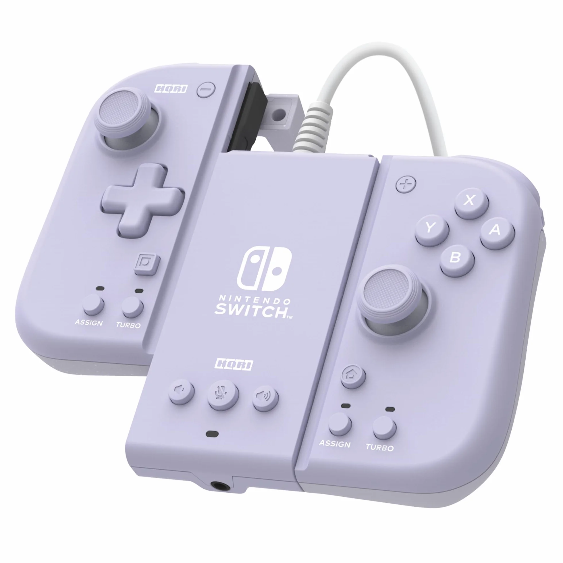 Hori Split Pad Compact Attachment Set (Violetto Lawenda) Ergonomiczny kontroler trybu przenośnego z przewodowym adapterem do Nintendo Switch/OLED - Oficjalna licencja Nintendo i Pokémon