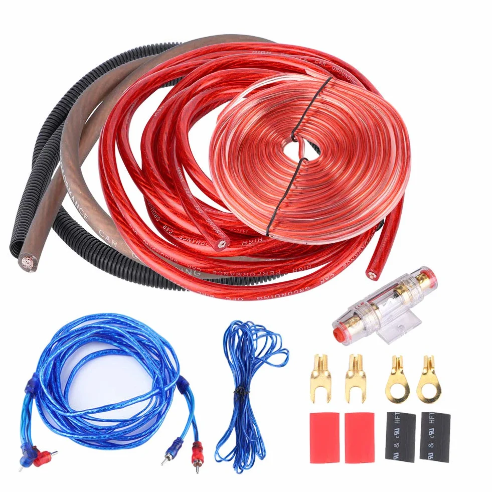 EBTOOLS Kabelkabelsatz, 2800 W 4 Guage Car Audio Subwoofer Verstärker Lautsprecher Installation Kabelkabelsatz Sicherungsanzug
