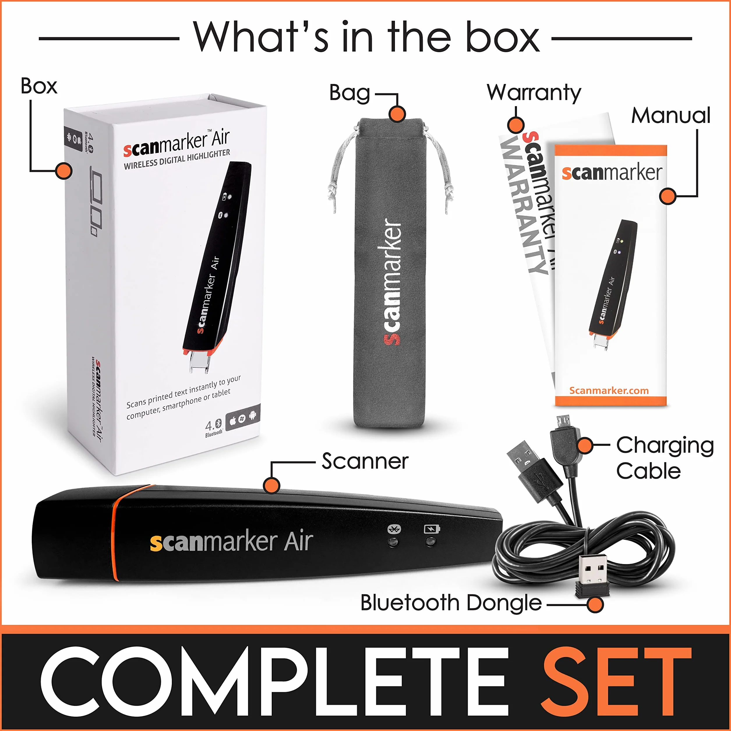 Scanmarker Air cyfrowy zakreślacz Bluetooth czarny