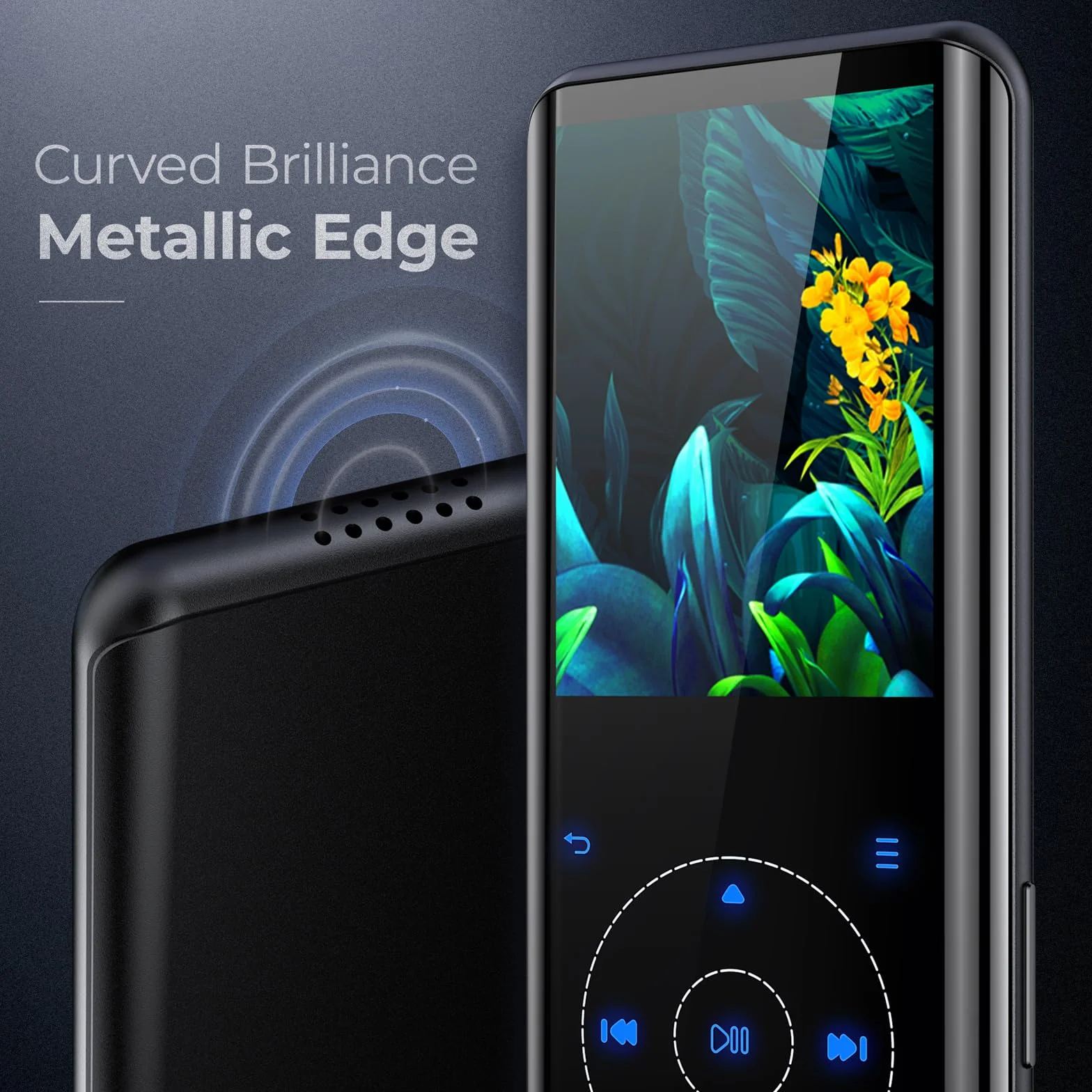 Odtwarzacz MP3 64 GB, Bluetooth 5.3, HiFi dźwięk, metalowa obudowa, wbudowany HD głośnik, przycisk dotykowy, nagrywarka głosu, do sportu i biegania