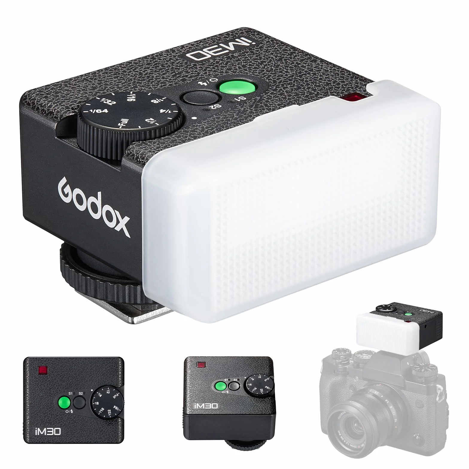 Godox IM30 Mini Flash Speedlite Ręczny S1/S2 Optyczne 7 Poziomów Mocy 6500K