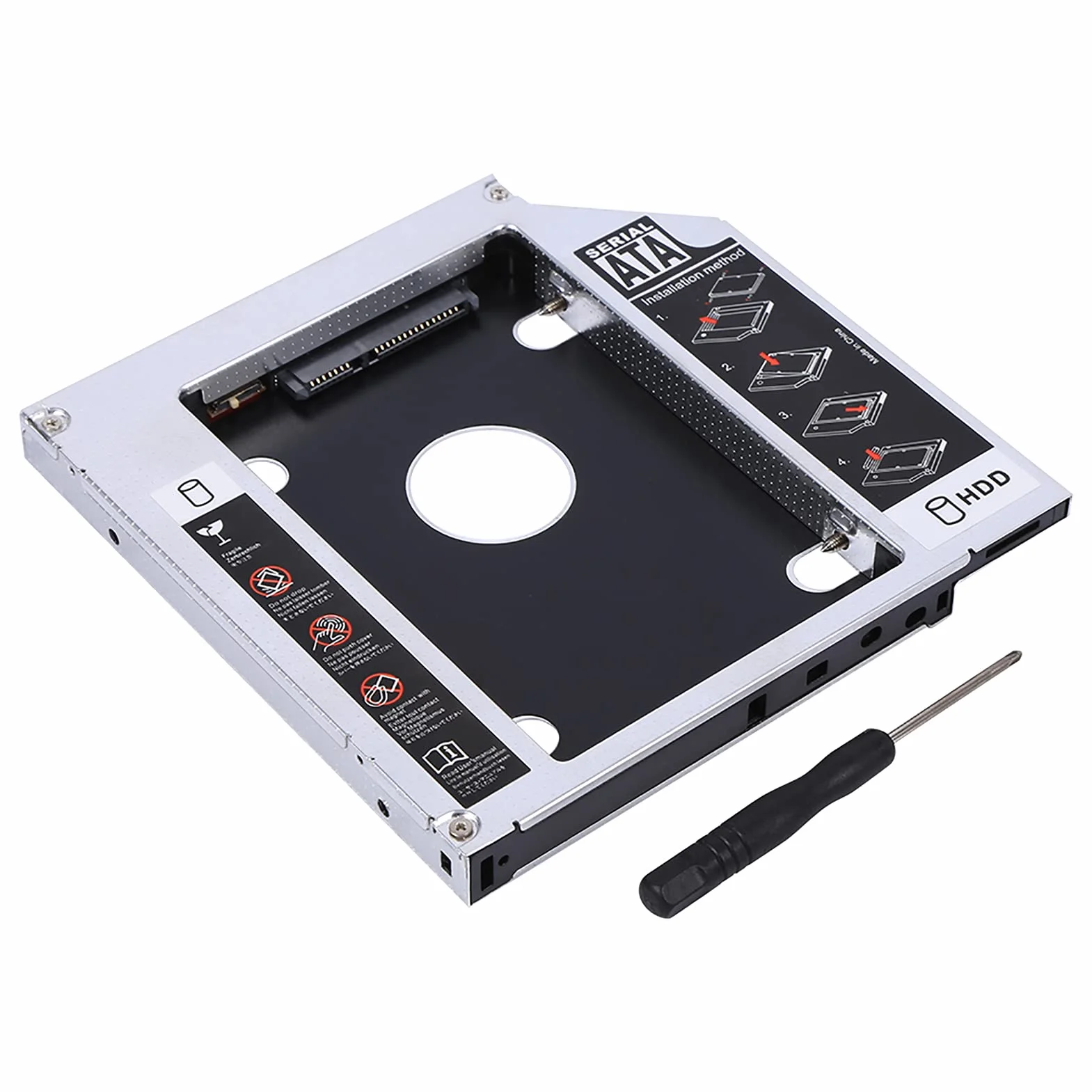Wnęka na dysk twardy, stabilny, aluminiowy, trwały, pochłaniający hałas dysk twardy 12,7 mm do komputera do laptopa