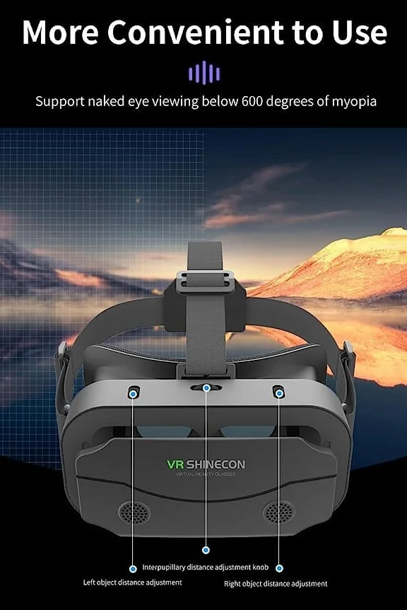 Okulary VR do telefonu komórkowego z pilotem zdalnego sterowania, 3D VR, okulary do wirtualnej rzeczywistości, do komputerów stacjonarnych, ochrona przed niebieskim światłem, pasuje do iPhone i