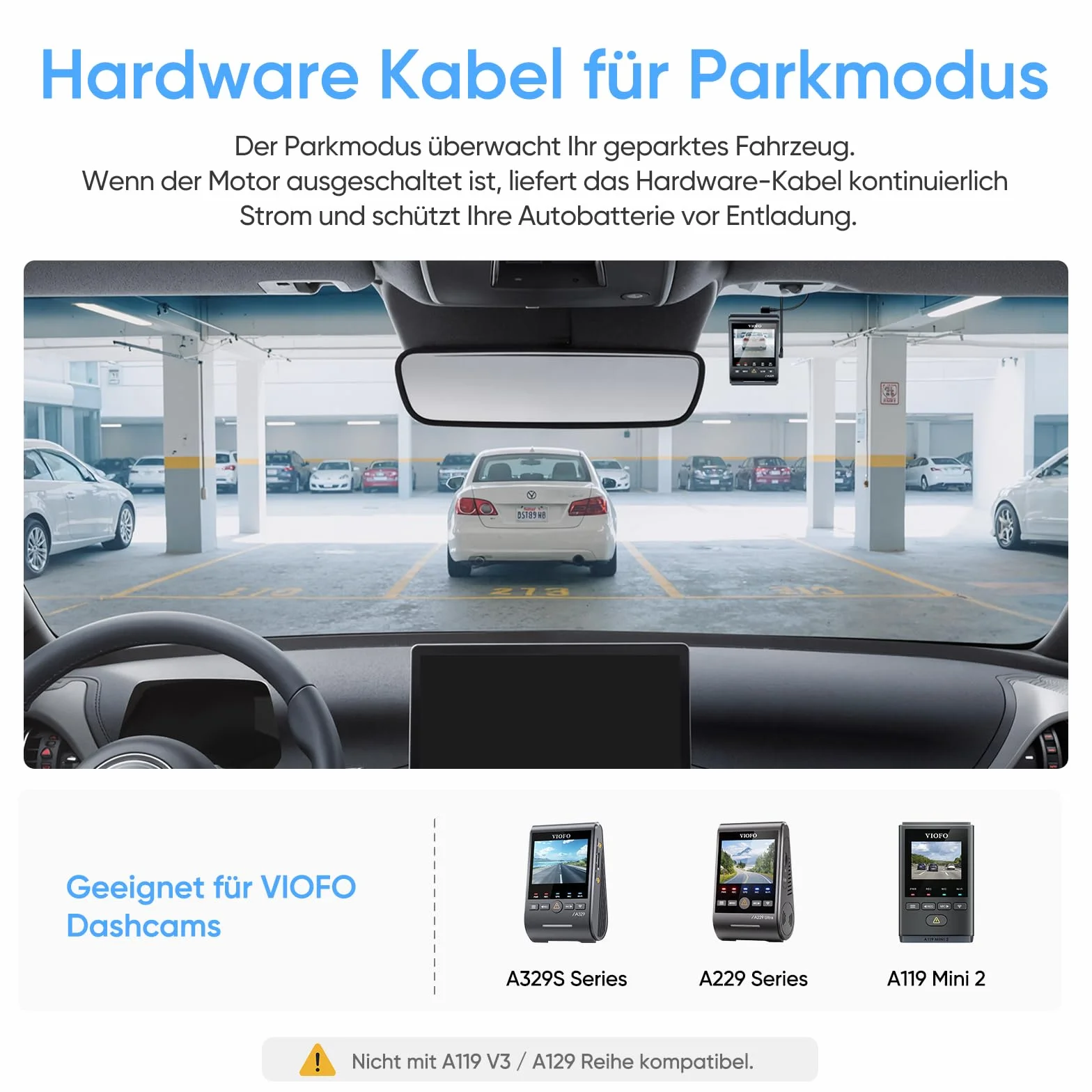 VIOFO Zestaw HK4 Acc Hardwire tylko do serii T130 / A119 Mini 2 / WM1 / A229 aktywuje tryb parkowania i ochronę przed niskim napięciem